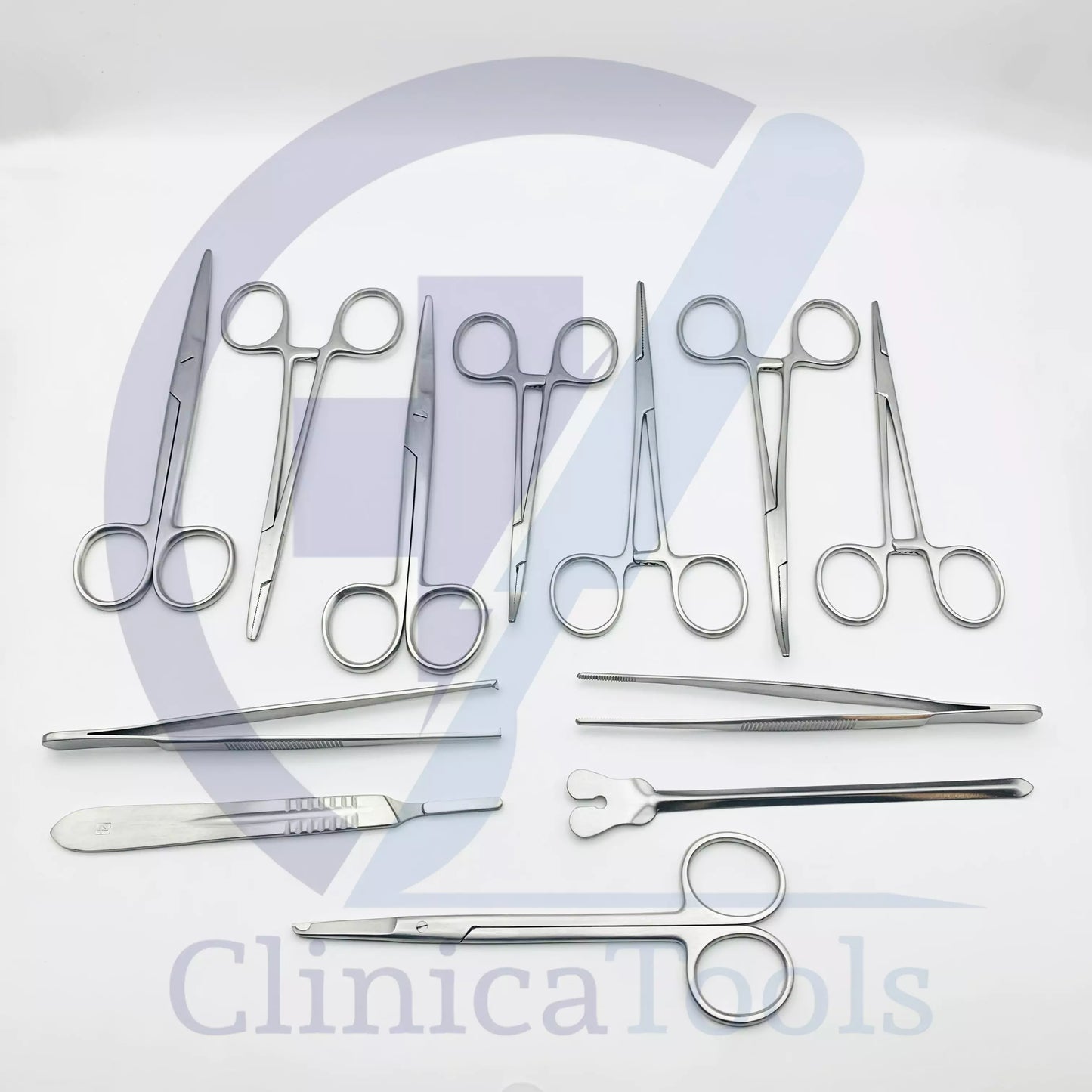 Reusable stainless steel minor surgery tools for clinical and student use