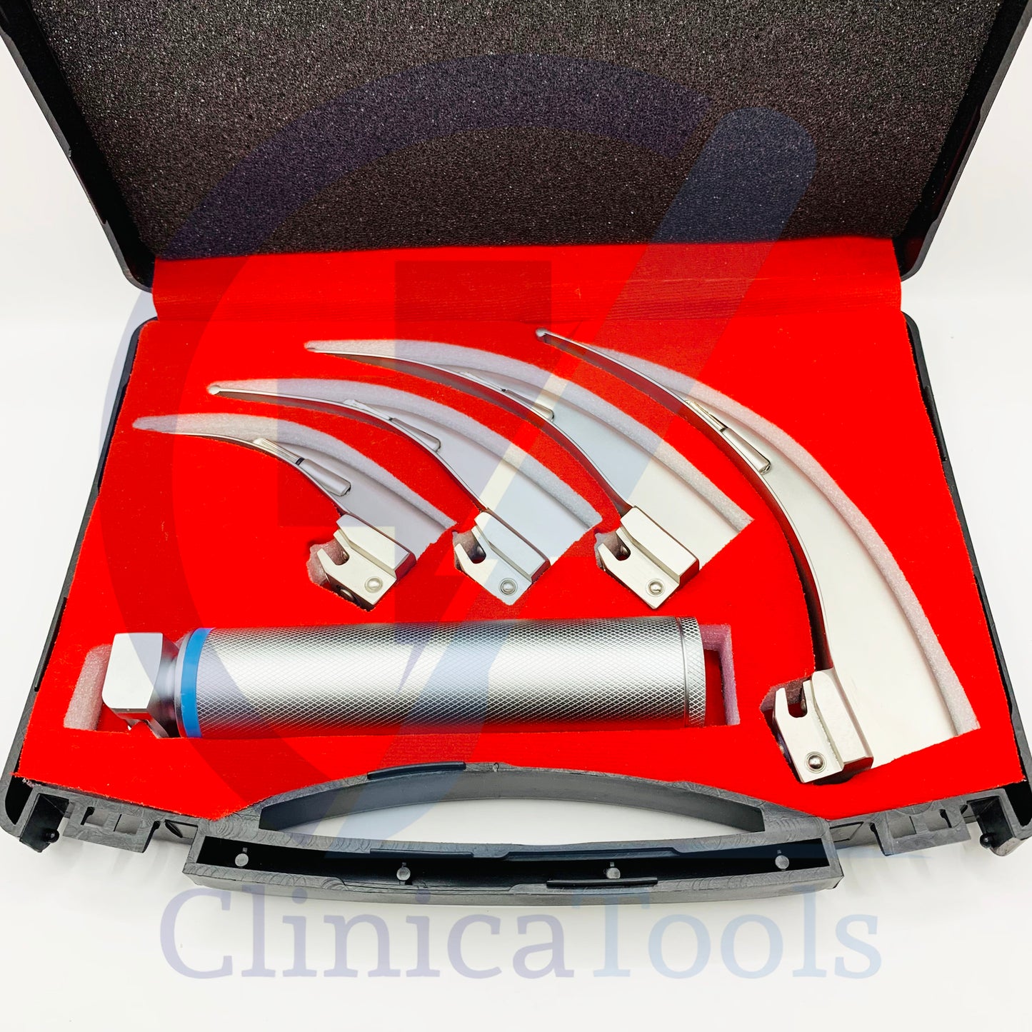 LED Conventional Macintosh Laryngoscope with 4 Blades & Standard Medium Handle – Airway Management Intubation Kit | ENT Diagnostic Instruments for Clinics & Hospitals