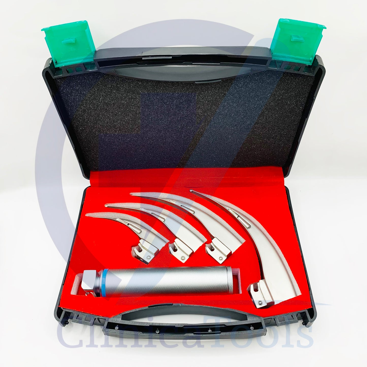 LED Conventional Macintosh Laryngoscope with 4 Blades & Standard Medium Handle – Airway Management Intubation Kit | ENT Diagnostic Instruments for Clinics & Hospitals