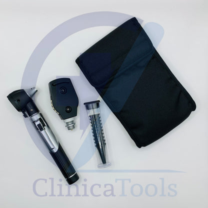 Fiber Optic Mini Otoscope & Ophthalmoscope Set – Ear & Eye Examination Kit with 10 Cannulas & Carry Pouch | Ideal for Doctors, Medical Students, ENT & Eye Specialists, Home & Veterinary Use