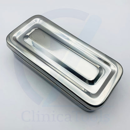 Stainless Steel Instrument Box – Medical-Grade Surgical Sterilization Box with Lid, Autoclavable & Reusable for Surgical, Dental & Veterinary Instruments